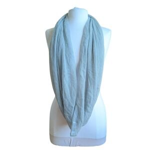 Restoration Hardware RH 100% Cashmere Infinity Scarf Grey Powder Blue